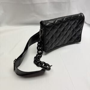 Haute Shore Neoprene Bag Quilted Black Chain Strap Shoulder Crossbody Adjustable